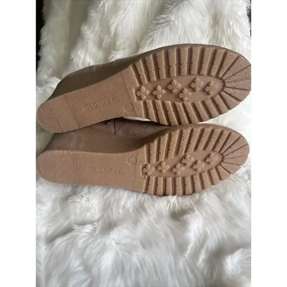 Old Navy‎ Faux Fur Lined Non-Slip Wedge Heel Bootie Size US 10 Beige Color - Picture 4 of 5